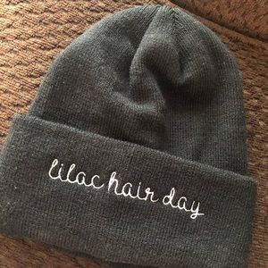 Black Beanie “lilac hair day”